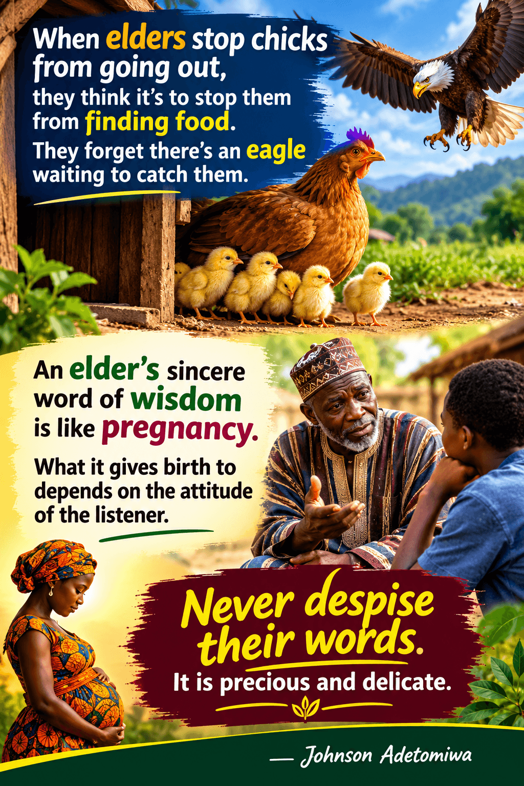 AN ELDERS SINCERE WORD OF WISDOM IS LIKE PREGNANCY