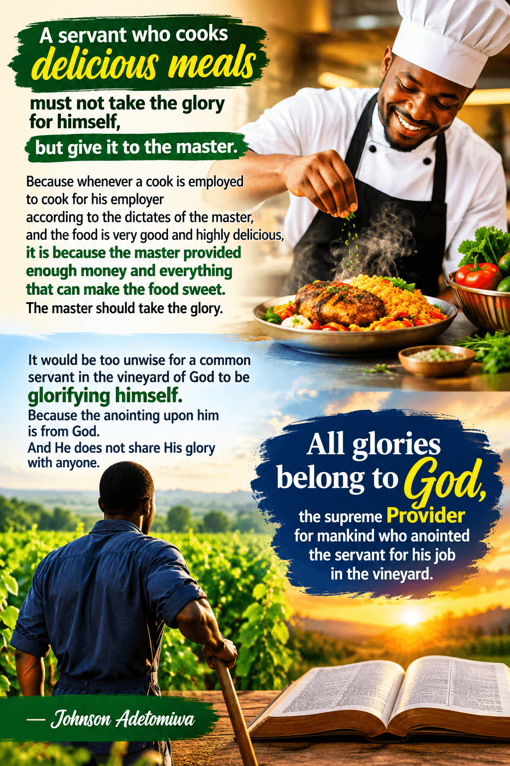 A SERVANT WHO COOKS DELICIOUS MEALS